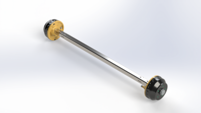 Tilta sija ar rumbām 1.25m - Piekabe ar bremzēm 13", KNOTT (1500kg, 5X112) N sērija