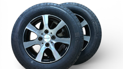 Komplekts ritenis uz vieglmetāla diska 155/80 R13 500 kg M+S (4x100)